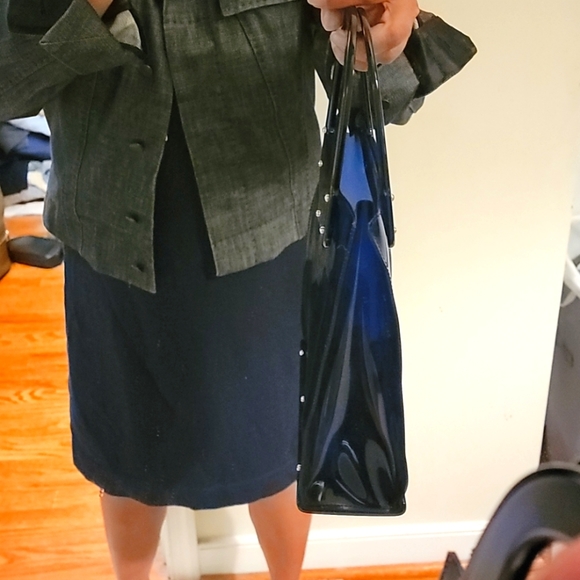 Kieselstein-cord navy hand-held handbag - Picture 3 of 12